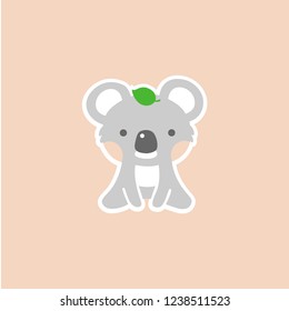Cute koala illustration stciker logo 