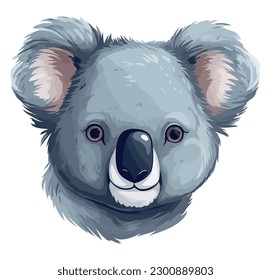 Cute koala illustration vector design over white