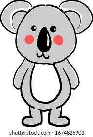 Cute koala, illustration, vector on white background.