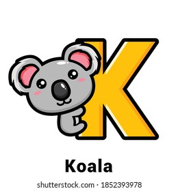 Cute Koala Letter K Stock Vector (Royalty Free) 1852393978 | Shutterstock