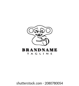 cute koala logo template icon modern vector illustration