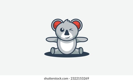 plantilla de diseño vectorial del logotipo de koala lindo