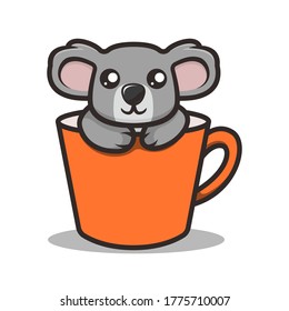 Cute Koala mascot design illustration