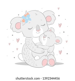 cute koala - mom and kids-mother's day