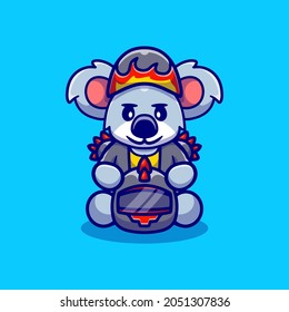 cute koala motorcycle gang member, suitable for t-shirt designs or cute animal motorcycle gang mascots