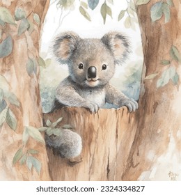 Cute koala mit Naturplatz