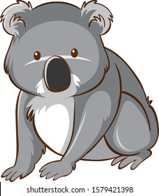 Cute koala auf weißem Hintergrund, Vektorgrafik