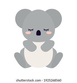 cute koala on a white background vector illustration design