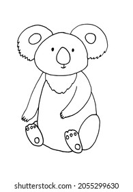 cute koala on a white background. Doodles