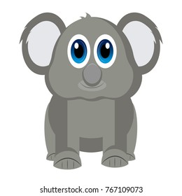 Cute koala on a white background, Vector illustration
