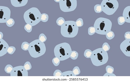 Cute koala pattern background vector design