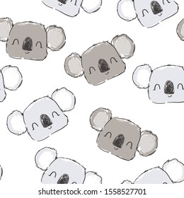 Cute Koala pattern seamless. Vector stock illustration. Fabric design. 