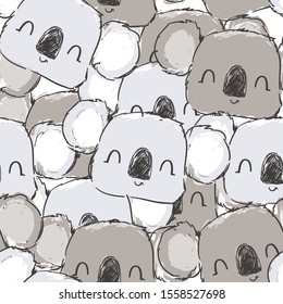 Cute Koala pattern seamless.Vector stock illustration. Fabric design. 