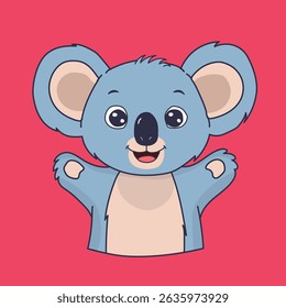 Cute Koala Puppet Cartoon Vector Illustration