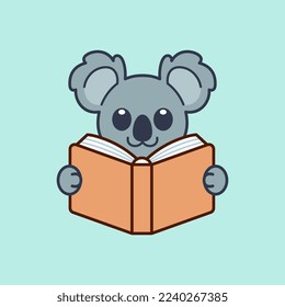 Cute Koala Reading a Book