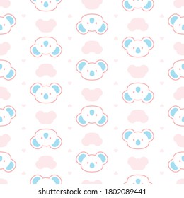 Patrón de repetición de fondo sin fisuras de koala, fondo de fondo de fondo de fondo de fondo, color de fondo de patrón sin costura