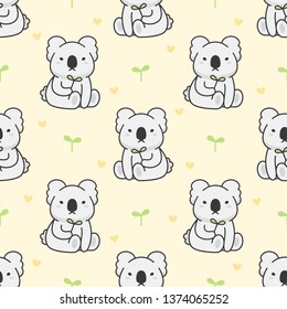 Cute koala Seamless Pattern Background