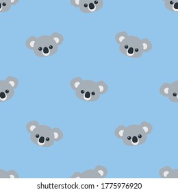 Cute koala seamless pattern, vector illustration