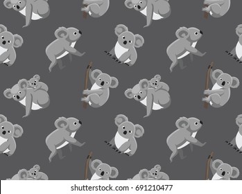 Cute Koala Seamless Wallpaper