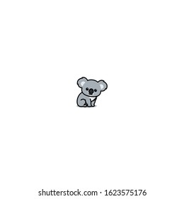 Cute koala sitting cartoon icon, vector illustration