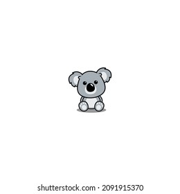 Cute koala sitting cartoon, vector illustration
