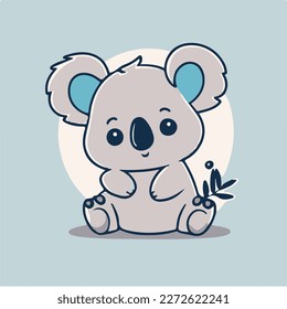 Cute koala sitzender Cartoon, Vektorsymbol