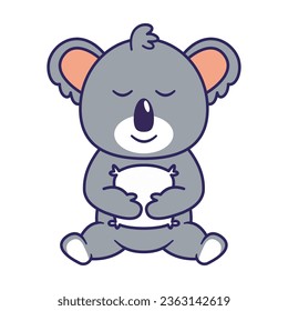 Cute Koala Sitting Cartoon Vector Illustration Isolated