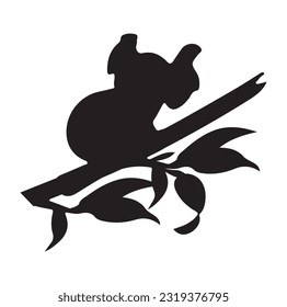 Cute Koala Sleeping on Tree Branch, Lovely Australian Animal Cartoon Vector Illustration