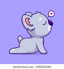 Cute Koala Stretching Cartoon Vektorsymbol Illustration. Animal Sport Icon Konzept isolierter Premium Vektor. Flachbildkartonstil