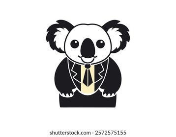 Cute Koala in Suit Vector Illustration - Adorable Animal Cartoon Art