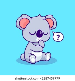 Ilustración del icono del vector de dibujos animados de Koala. Concepto de icono de la naturaleza animal Vector Premium aislado. Estilo de dibujo plano