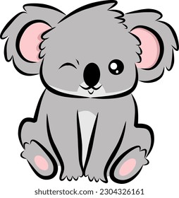 Cute koala vector art illustration