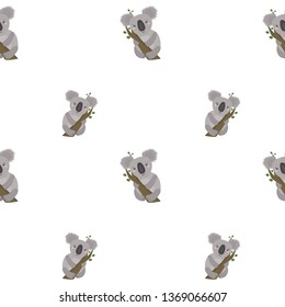 Cute koala vector background. Australian animal seamless pattern. Creative nursery background. Perfect for kids design, fabric, wrapping, wallpaper, textile, apparel
