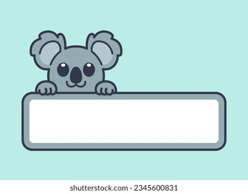Cute Koala Vector Banner Label