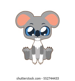 Cute koala vector illustration art in flat color