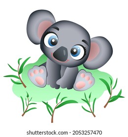 Un lindo koala. Ilustración vectorial en el estilo de los niños con dibujos animados