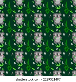 cute koala vector seamless pattern