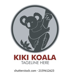 Cute Koala Vector Simple Logo