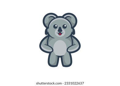 diseño del logotipo de la plantilla de vector de koala lindo