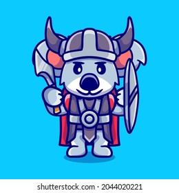 cute koala viking with ax and shield, suitable for t-shirt design or viking animal mascot