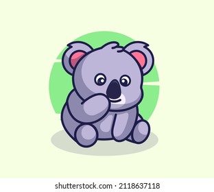 Cute Koala Waving Hand Cartoon Vector Icon Illustration. Animal Love Icon Concept Isolated Premium Vector. Flat Cartoon Style