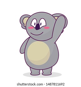 cute koala is waving with a smile vector illustration