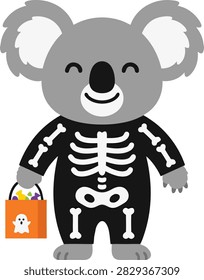 Cute koala wearing black