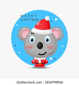 cute koala wearing a Santa uniform