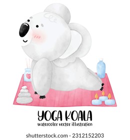 Cute koala, Yoga, Yoga bear, Yoga Animal, Cute yoga, Koala, watercolor