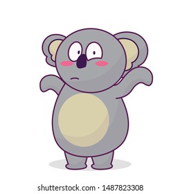 cute koalas with karate style vector illustration