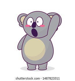 cute koalas are waving while dumbfounded vector illustration