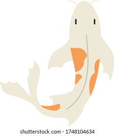 Caricatura koi, ilustración vectorial koi sobre fondo blanco. Dibujo para niños