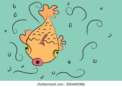 Cute koi fish drawing vector design