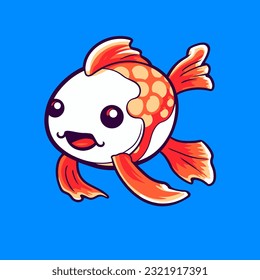 Cute Koi Fish in the Style of Playful Charaacter Design in Vecto